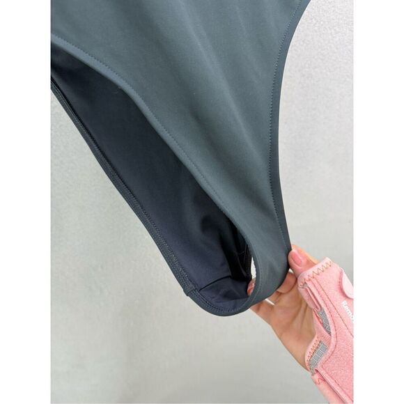 Pink By Frankies Bikinis Womens Green Rose Marlow One Piece Backless Swimsuit La - Picture 4 of 8